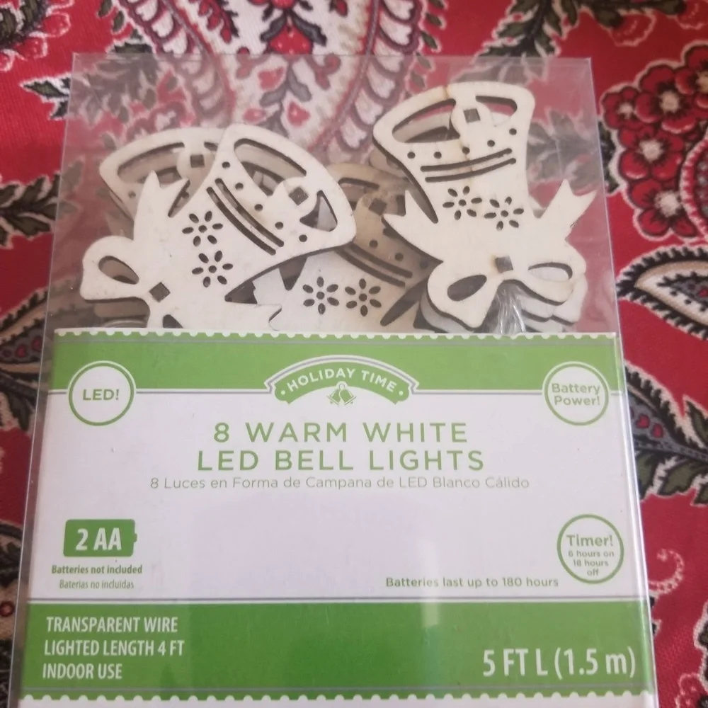 Battery Operated Christmas Lights - NIB - 3D Bells